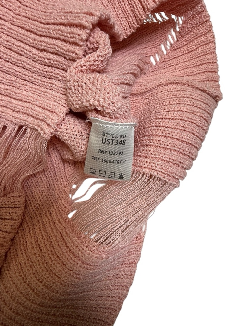 Lace-Up Star Patch Distressed Knit Hoodie pink and‎ yellow #Boho  #coquette - Picture 6 of 7